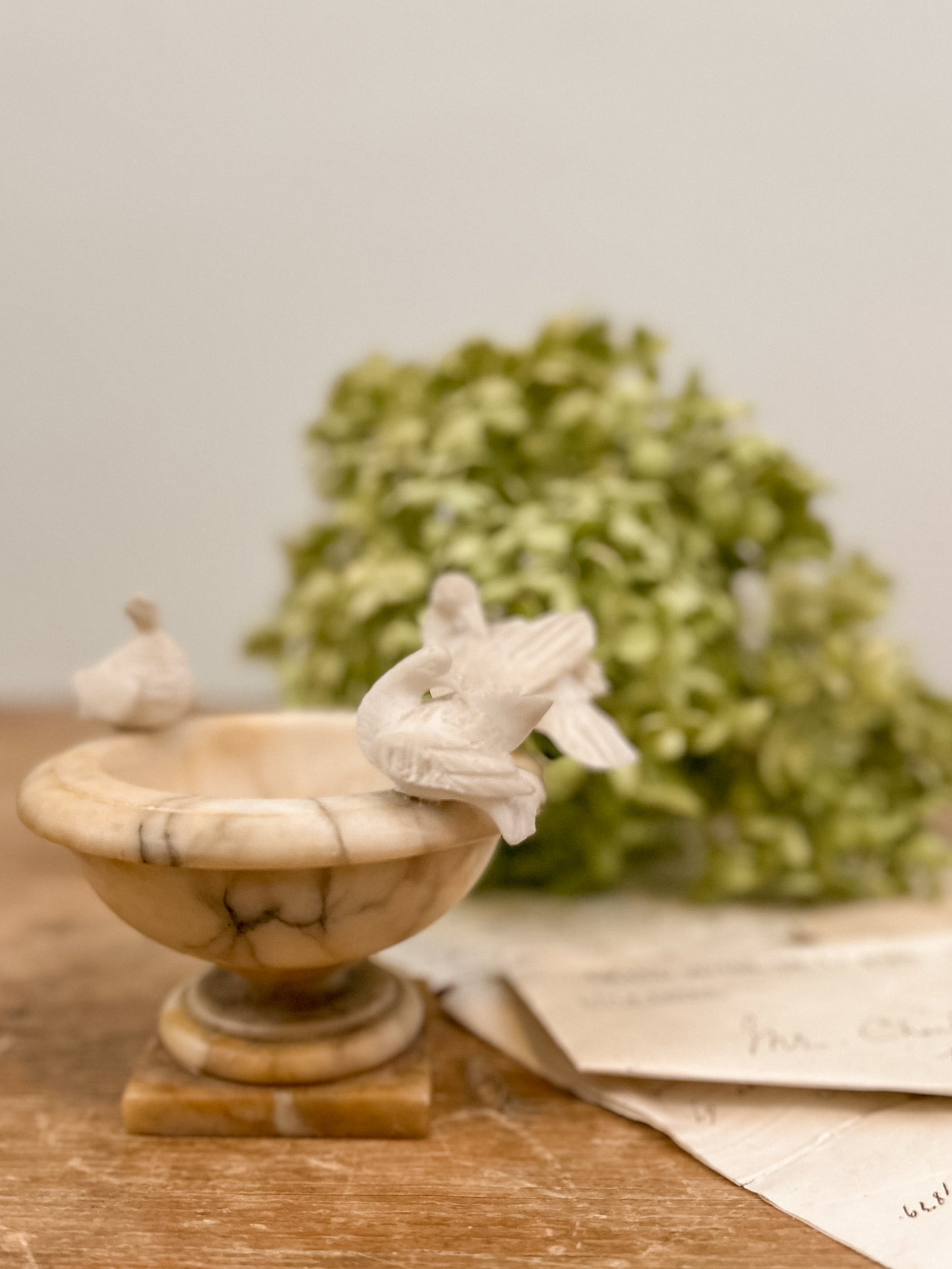 Alabaster Bird Bath - 3 Birds