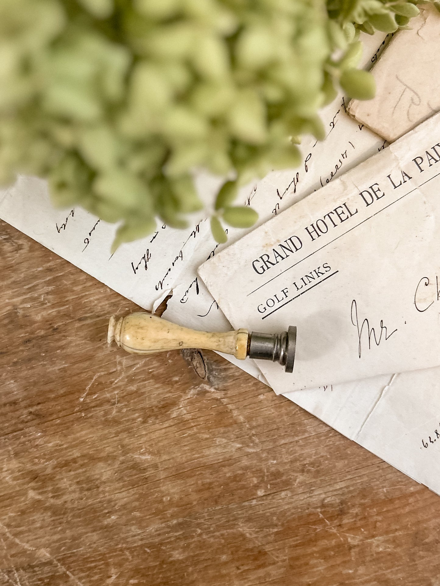 Ivory/Bone Wax Seal - RH Monogram