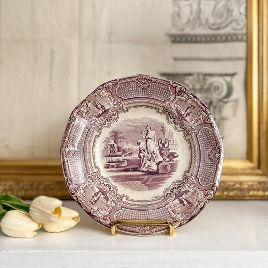 A. Shaw “Pomona” Pattern Mulberry Transferware Plate