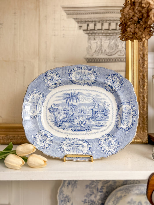 Ridgways “Oriental” Pattern Staffordshire Blue Transferware Platter