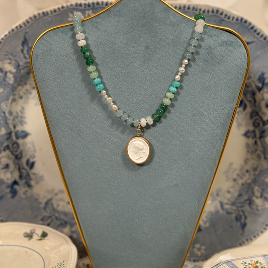 Intaglio Grove Gemstone Necklace | Mediterranean