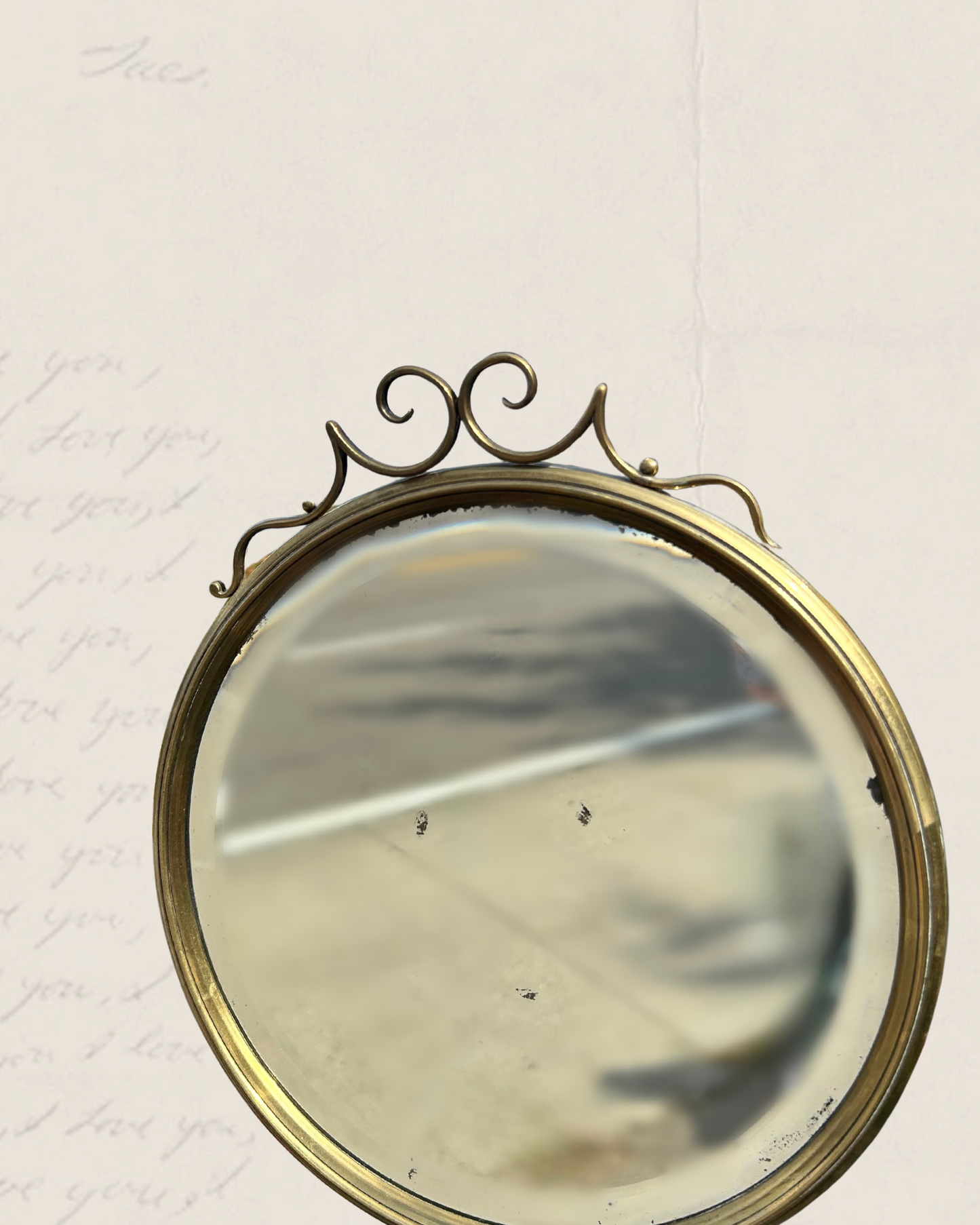 Antique Adjustable Brass Cheval Mirror