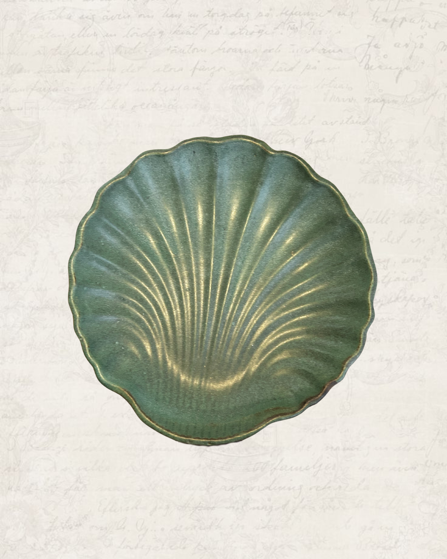Vintage Studio Pottery Scalloped Shell Dish
